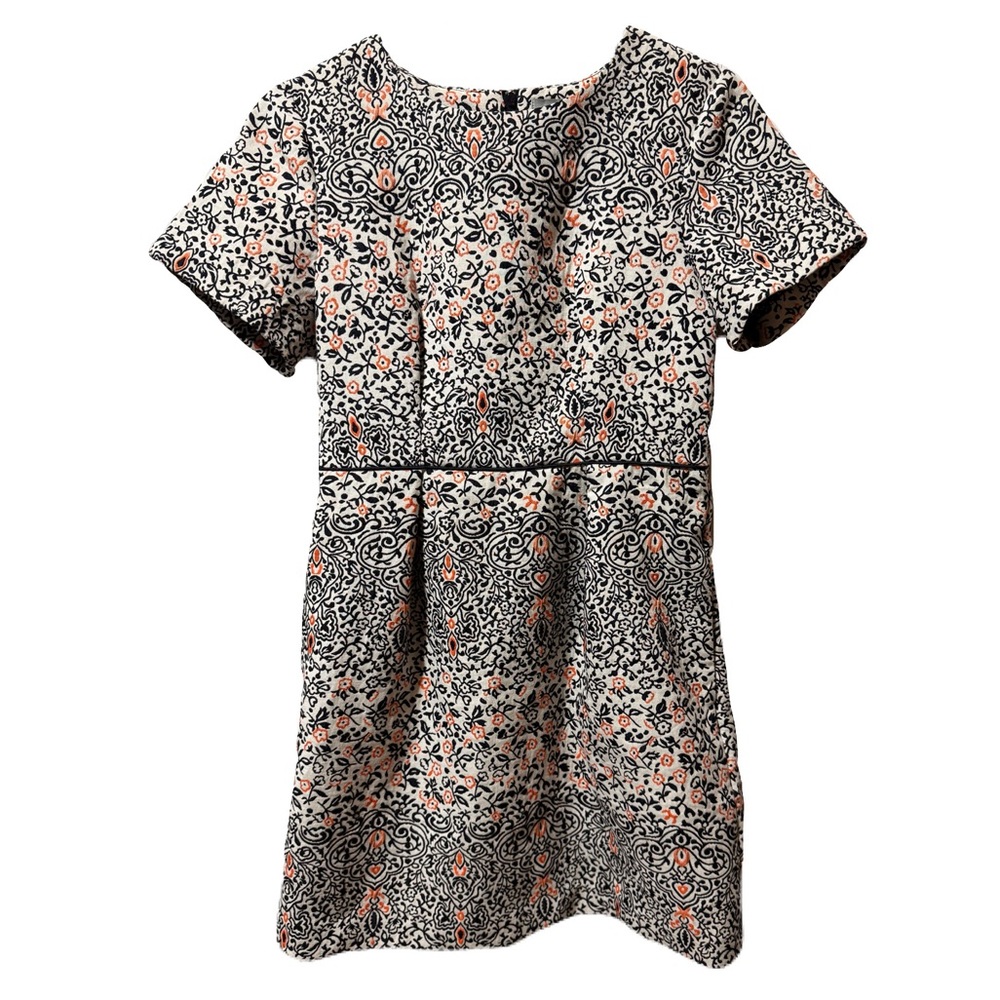 H&M Floral Jacquard Short Sleeve Sheath Dress 8